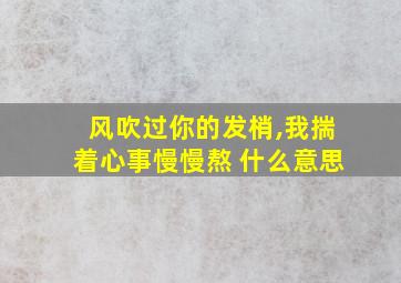 风吹过你的发梢,我揣着心事慢慢熬 什么意思